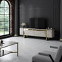 Hanah Home Mueble para TV Travertino y Oro